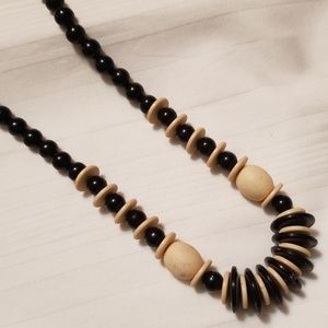 Black Natural Bead Necklace